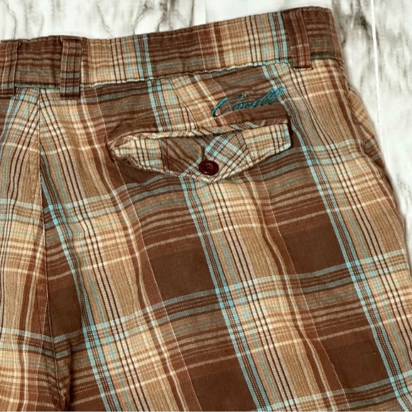 O’Neill Mens Brown and Blue Plaid Cotton Trucker Shorts Sz 38 Skater Summer Surf - Picture 3 of 10